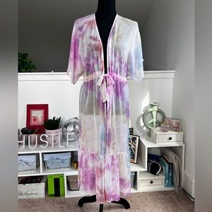 Pink Boho tie dye robe